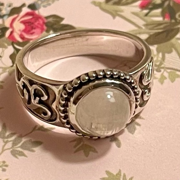 VINTAGE RETIRED SILPADA STERLING SILVER AND MOONSTONE RING SIZE 7 - Picture 8 of 11